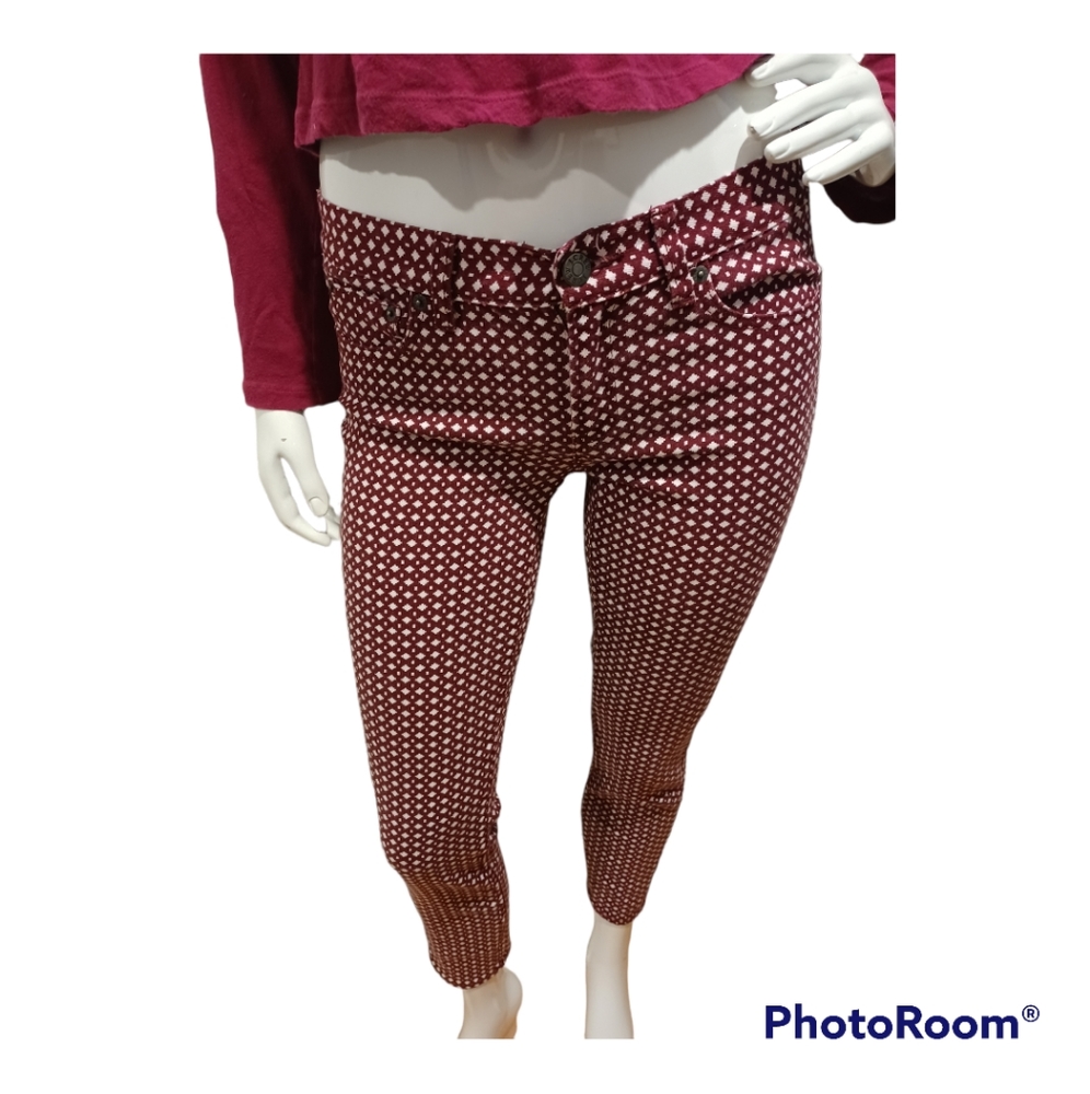 J. CREW maroon patterned skinny pants